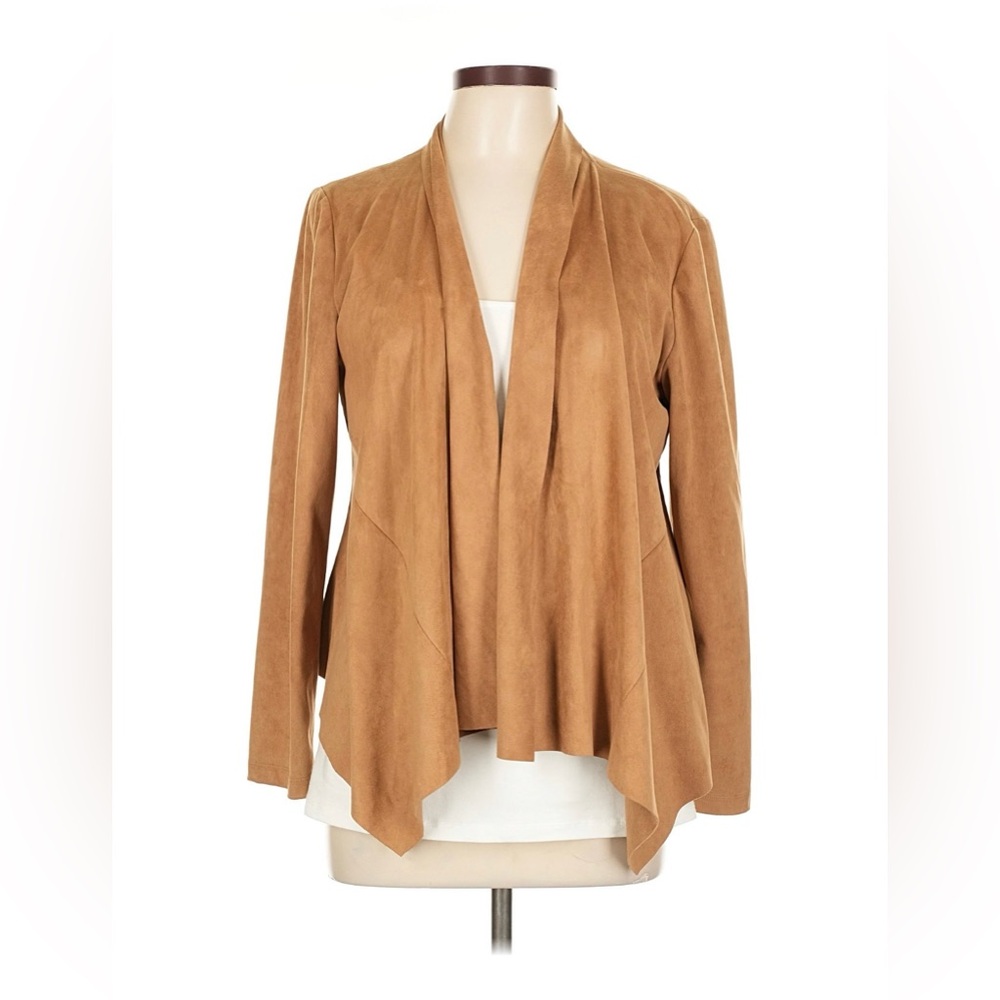 Bagatelle Brown Tan Suede Cropped Lightweight Jacket